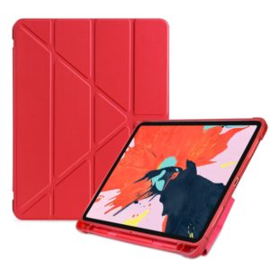Multi-folding TPU Leather Tablet Case for iPad Pro 11 2022 / 2021 / 2020 / 2018 (Red) (OEM)