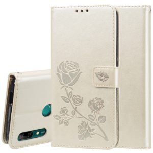 Rose Embossed Horizontal Flip PU Leather Case for Huawei P Smart Z, with Holder & Card Slots & Wallet (Gold) (OEM)