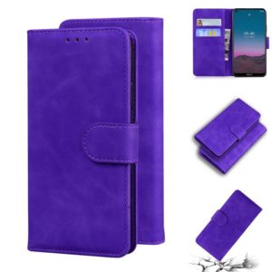 For Nokia 5.4 Skin Feel Pure Color Flip Leather Phone Case(Purple) (OEM)