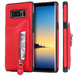 For Galaxy Note 8 Solid Color Double Buckle Zipper Shockproof Protective Case(Red) (OEM)