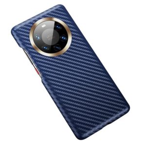 For Huawei Mate 40 Pro+ Carbon Fiber Leather Texture Kevlar Anti-fall Phone Protective Case(Blue) (OEM)