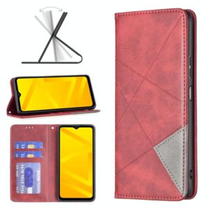 For ZTE Blade A71 Prismatic Invisible Magnetic Leather Phone Case(Red) (OEM)