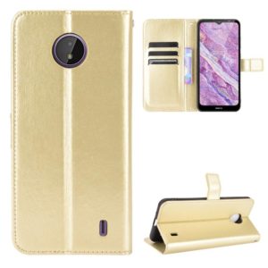 For Nokia C10 / C20 Crazy Horse Texture Horizontal Flip Leather Case with Holder & Card Slots & Lanyard(Gold) (OEM)