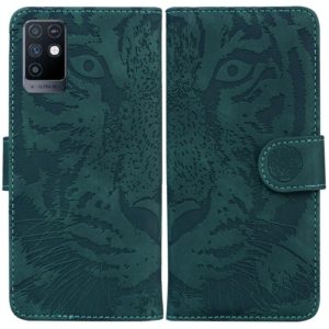 For Infinix Note 10 X693 Tiger Embossing Pattern Horizontal Flip Leather Phone Case(Green) (OEM)