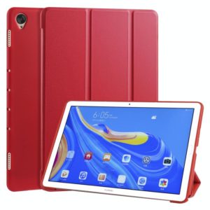 For Huawei MediaPad M6 10.8 inch 3-folding Horizontal Flip PU Leather + Shockproof Honeycomb TPU Case with Holder(Red) (OEM)