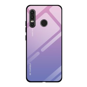 For Huawei P30 Lite Gradient Color Glass Case(Light Purple) (OEM)