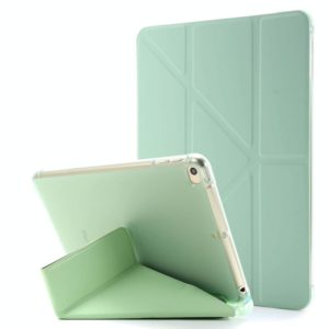 For iPad Mini (2019) Airbag Deformation Horizontal Flip Leather Case with Holder & Pen Holder(Mint Green) (OEM)