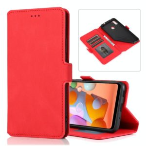 For Samsung Galaxy A11 Retro Magnetic Closing Clasp Horizontal Flip Leather Case with Holder & Card Slots & Photo Frame & Wallet(Red) (OEM)
