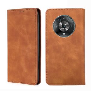 For Honor Magic4 Skin Feel Magnetic Horizontal Flip Leather Phone Case(Light Brown) (OEM)