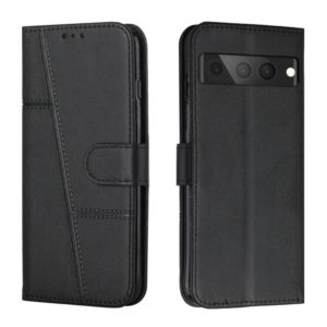 For Google Pixel 7 Pro Stitching Calf Texture Buckle Leather Phone Case(Black) (OEM)