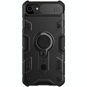 For iPhone SE 2022 / SE 2020 / 8 / 7 NILLKIN Shockproof CamShield Armor Protective Case with Invisible Ring Holder(Black) (NILLKIN) (OEM)