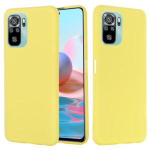 For Xiaomi Redmi Note 10S Solid Color Liquid Silicone Dropproof Full Coverage Protective Case(Yellow) (OEM)