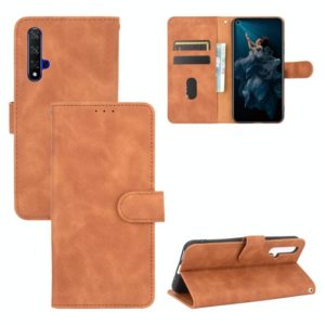 For Huawei Honor 20 / nova 5T Solid Color Skin Feel Magnetic Buckle Horizontal Flip Calf Texture PU Leather Case with Holder & Card Slots & Wallet(Brown) (OEM)