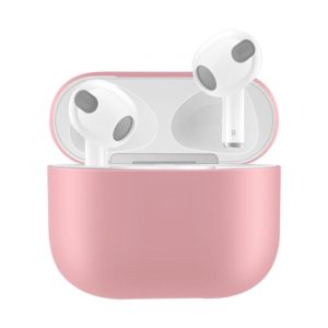Solid Color Silicone Earphone Protective Case for AirPods 3(Pink) (OEM)