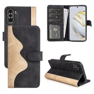 For Huawei Nova 10 Pro Stitching Horizontal Flip Leather Phone Case(Black) (OEM)