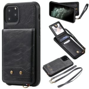 For iPhone 11 Pro Vertical Flip Wallet Shockproof Back Cover Protective Case with Holder & Card Slots & Lanyard & Photos Frames(Black) (OEM)