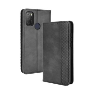 For TCL 20Y Magnetic Buckle Retro Texture Leather Phone Case(Black) (OEM)
