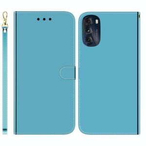 For Motorola Moto G 2022 Imitated Mirror Surface Leather Phone Case(Blue) (OEM)