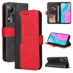For Infinix Note 11 Stitching-Color Horizontal Flip Leather Case(Red) (OEM)