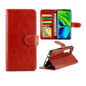 For Xiaomi Note10/CC9 Pro Crazy Horse Texture Leather Horizontal Flip Protective Case with Holder & Card Slots & Wallet & Photo Frame(Brown) (OEM)