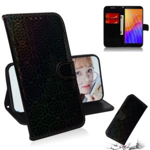 For Huawei Y5p Solid Color Colorful Magnetic Buckle Horizontal Flip PU Leather Case with Holder & Card Slots & Wallet & Lanyard(Black) (OEM)
