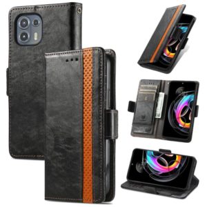 For Motorola Edge 20 Lite CaseNeo Business Splicing Dual Magnetic Buckle Horizontal Flip PU Leather Case with Holder & Card Slots & Wallet(Black) (OEM)