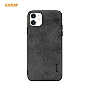 For iPhone 11 ENKAY ENK-PC028 Business Series Fabric Texture PU Leather + TPU Soft Slim Case(Black) (ENKAY) (OEM)