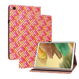 For Samsung Galaxy Tab A7 Lite T220 8.4 Color Weave Leather Tablet Case with Holder(Rose Red) (OEM)