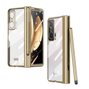 For Honor Magic V Full Body Electroplating Hinge Phone Case with Stylus(Gold) (OEM)