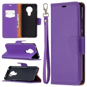 For Nokia 5.3 Litchi Texture Pure Color Horizontal Flip Leather Case with Holder & Card Slots & Wallet & Lanyard(Purple) (OEM)