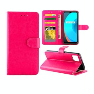For OPPO Realme C11 Crazy Horse Texture Leather Horizontal Flip Protective Case with Holder & Card Slots & Wallet & Photo Frame(Magenta) (OEM)