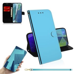 For Samsung Galaxy Note20 Imitated Mirror Surface Horizontal Flip Leather Case with Holder & Card Slots & Wallet & Lanyard(Blue) (OEM)
