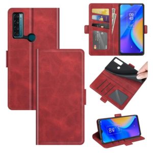 For TCL 20 SE Dual-side Magnetic Buckle Horizontal Flip Leather Case with Holder & Card Slots & Wallet(Red) (OEM)