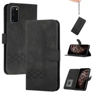 For Huawei P40 Pro Cubic Skin Feel Flip Leather Phone Case(Black) (OEM)
