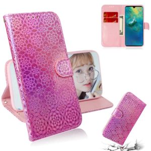 For Huawei Mate 20 Solid Color Colorful Magnetic Buckle Horizontal Flip PU Leather Case with Holder & Card Slots & Wallet & Lanyard(Pink) (OEM)