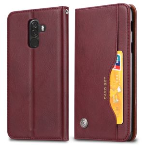 Knead Skin Texture Horizontal Flip Leather Case for Xiaomi Pocophone F1, with Photo Frame & Holder & Card Slots & Wallet(Wine Red) (OEM)
