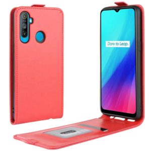 For OPPO Realme C3 (3 Cameras) / Realme 5 R64 Texture Single Vertical Flip PU Leather Protective Case with Card Slot & Photo Frame(Red) (OEM)