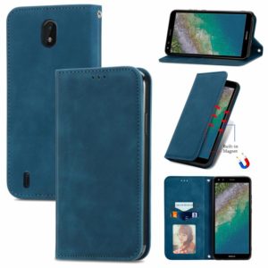 For Nokia C01 Plus Retro Skin Feel Business Magnetic Horizontal Flip Leather Case with Holder & Card Slots & Wallet & Photo Frame(Blue) (OEM)