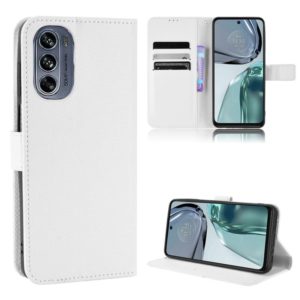 For Motorola Moto G62 5G Diamond Texture Leather Phone Case(White) (OEM)