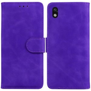 For Sony Xperia Ace III Skin Feel Pure Color Flip Leather Phone Case(Purple) (OEM)