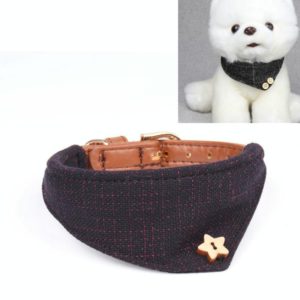 Dog Collars Pet PU Triangle Collars, Specification: 1.3x42cm(Navy) (OEM)