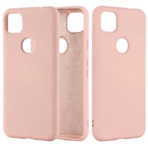For Google Pixel 4a Pure Color Liquid Silicone Shockproof Full Coverage Case(Pink) (OEM)