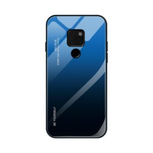 For Huawei Mate 20 Gradient Color Glass Case(Blue) (OEM)