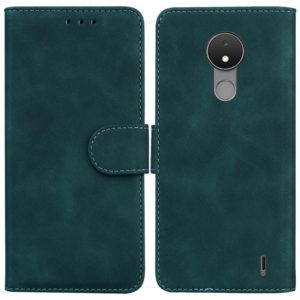 For Nokia C21 Skin Feel Pure Color Flip Leather Phone Case(Green) (OEM)