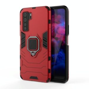 For Huawei nova 7 SE Shockproof PC + TPU Protective Case, with Magnetic Ring Holder(Red) (OEM)