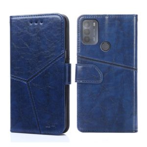 For Motorola Moto G50 Geometric Stitching Horizontal Flip Leather Phone Case(Blue) (OEM)