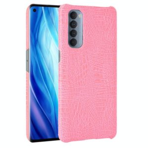 For OPPO Reno4 Pro 4G (Foreign India version) Shockproof Crocodile Texture PC + PU Case(Pink) (OEM)