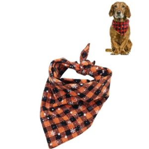 Pet Triangle Towel Christmas Snowflake Dog Saliva Towel, Size:S(Orange) (OEM)