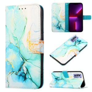 For Tecno Spark 8P PT003 Marble Pattern Flip Leather Phone Case(Green LS003) (OEM)