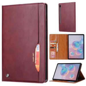 For Samsung Galaxy Tab S8 / Galaxy Tab S7 / T870 / T875 Knead Skin Texture Horizontal Flip Leather Case with Photo Frame & Holder & Card Slots & Wallet(Wine Red) (OEM)
